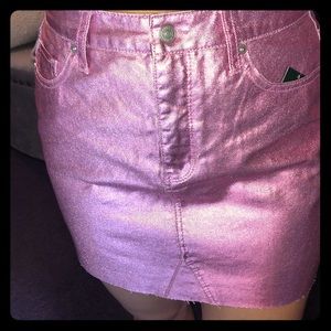 Metallic Pink Mini Skirt